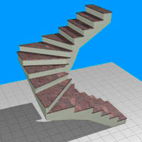Бетонная лестница  П-образная с забежными ступенями
