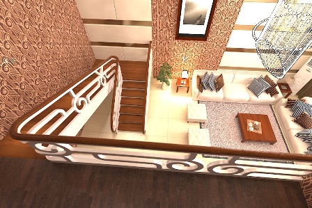 Бетонные перила для лестницы в стиле Арт Деко от Ступени-А