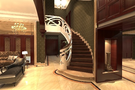 Бетонные перила для лестницы  в стиле Арт Нуво от Ступени-А