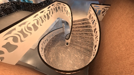 Бетонные перила для лестницы  в стиле Азия2 от Ступени-А