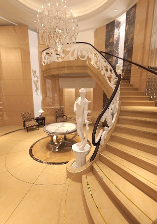 Бетонные перила для лестницы  в стиле Барокко от Ступени-А