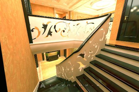Бетонные перила для лестницы  в стиле Классика от Ступени-А