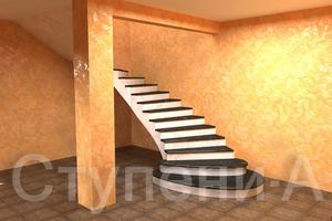 3d фото бетонной криволинейной лестницы