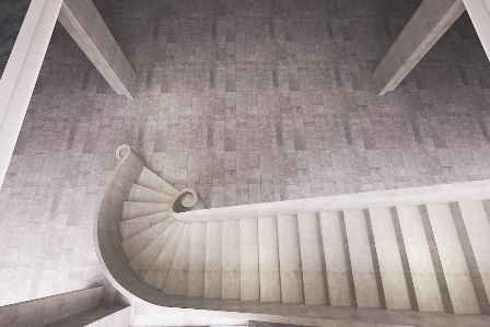 Loft project of stair with concrete railings