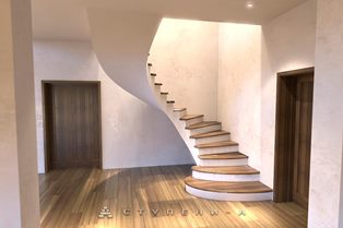 Проект бетонной гладкоподшитой лестницы