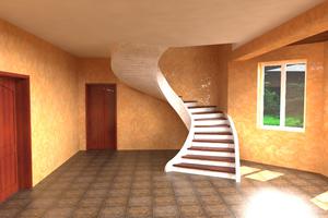 Проект бетонной гладкоподшитой тетивной лестницы в дом