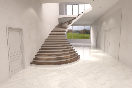 The project of a smoothly poured curved staircase