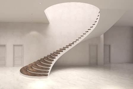 The project of a smoothly poured curved staircase