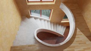 Проект легкой бетонной тетивной лестницы в доме