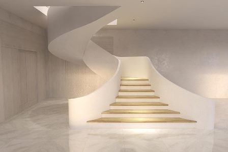 Project of stair with concrete railings