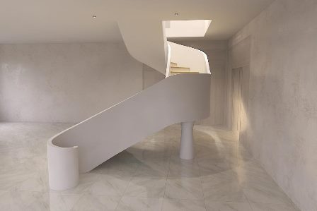 Project of stair with concrete railings