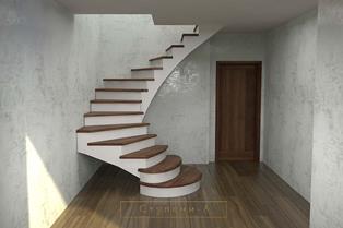 Проект лестницы с забежными ступенями