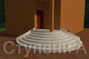 Проектирование арочных бетонных ступеней для входной группы в дом