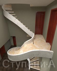 Разработка дизайна для бетонной лестницы в дом