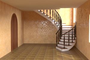 Визуализация гладкоподшитой бетонной лестницы